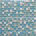 15x15x8mm Blue color Glass material Balcony wall designs india mosaic tiles in Foshan 15BL01